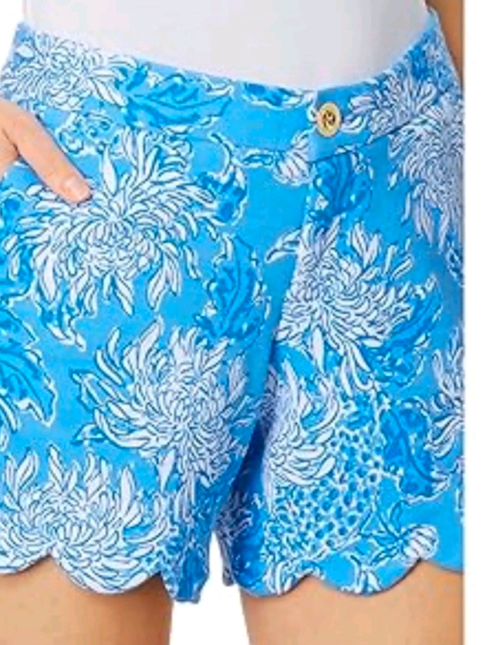 Lilly Pulitzer Buttercup Knit Short Boca Blue Croc It And Lock It Size 6 - Picture 3 of 16